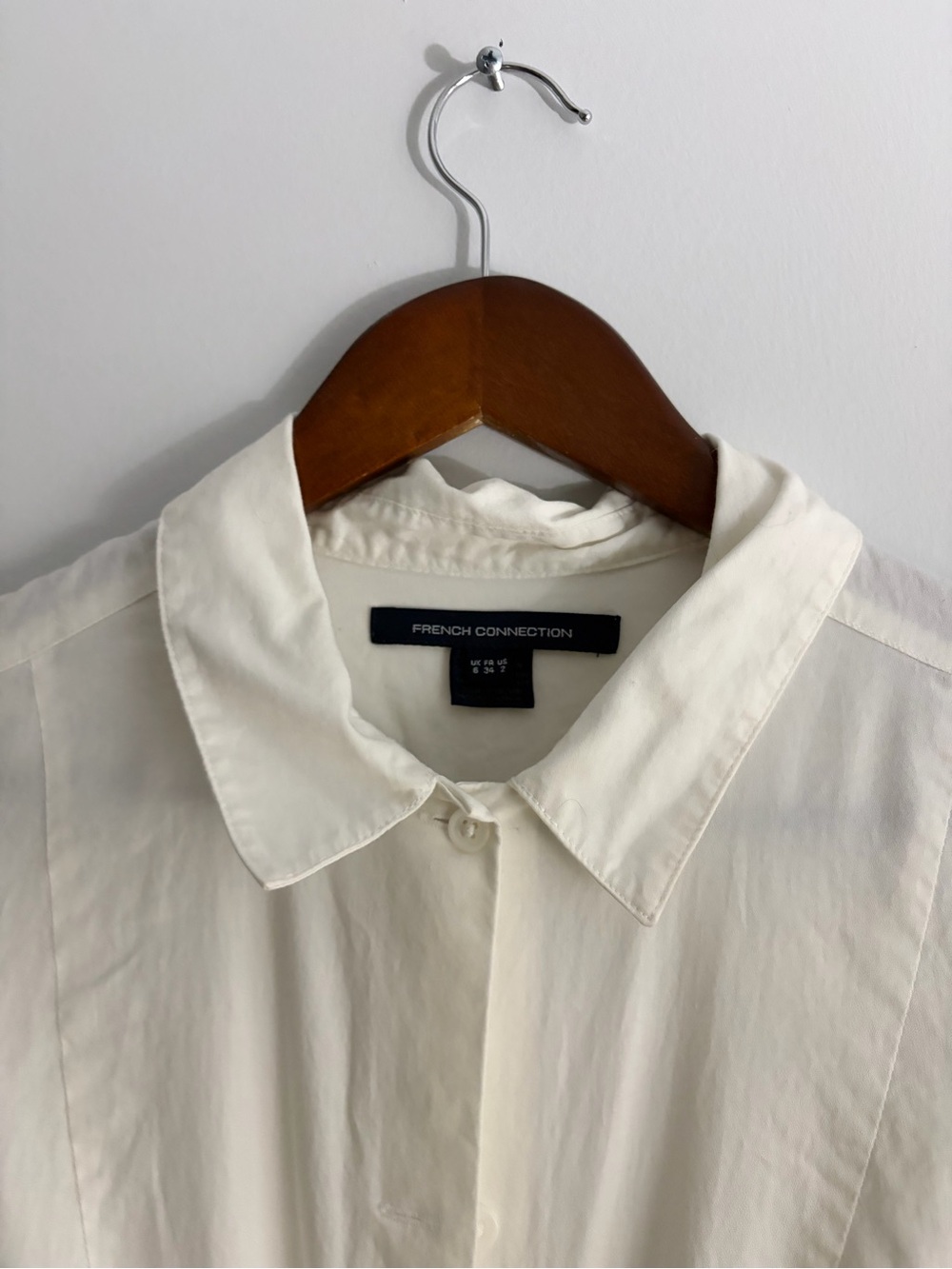 French Connection women’s Cream Collared Button-Up Shirt